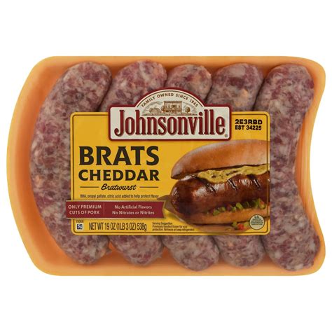 Johnsonville Brats Cheddar Bratwurst Shop Sausage At H E B