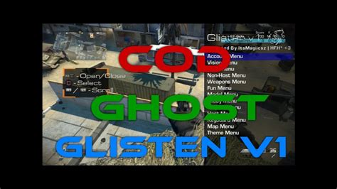 Call Of Duty Ghost Mod Menu Ps3 Glisten V1 Youtube