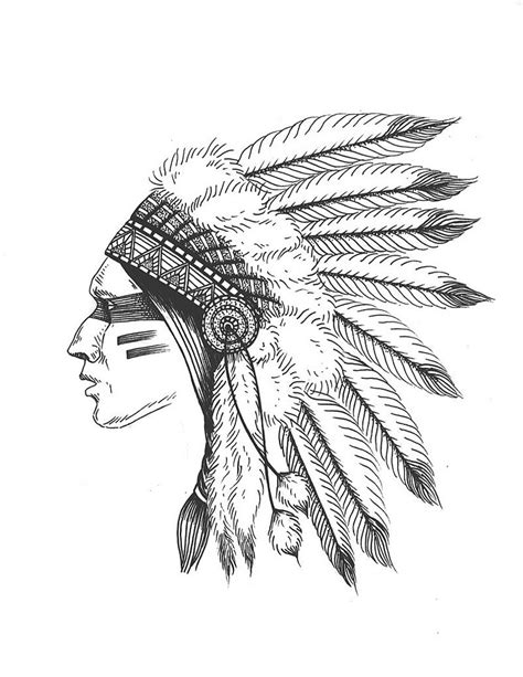 Indian Headdress Sketch At Explore Collection Of