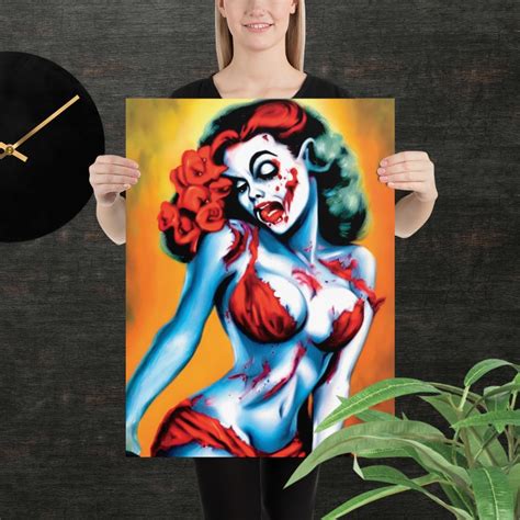 Pin Up Girl Posters Pin Up Art Zombie Pin Up Girl Poster Etsy