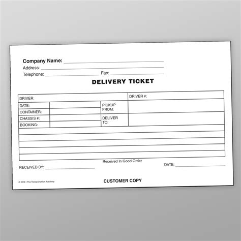 Delivery Ticket Booklet The Transportation Academy