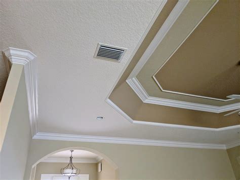 And fill the holes in the base board on the ceiling with wood filler. Tray Ceiling Trim Out - JSR Trim