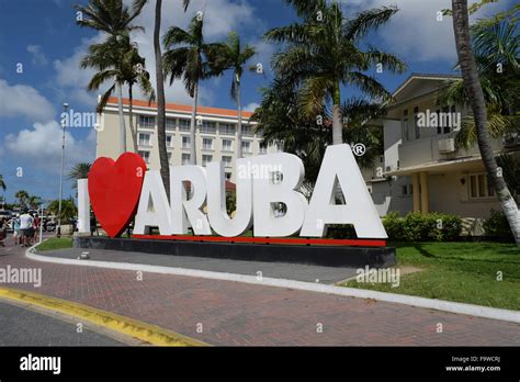 I Love Aruba Sign In The Caribbean Stock Photo Alamy