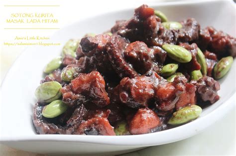If you want to learn sotong in english, you will find the translation here, along with other translations from malay to english. Sotong Kurita Masak Lada Hitam - AMIE'S LITTLE KITCHEN