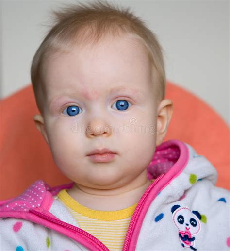 Cute Baby Girl With Blue Eyes Stock Image Image Of