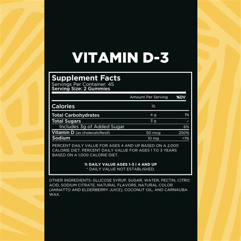 Vitamin D 3 Gummies Tayba Nutritionals