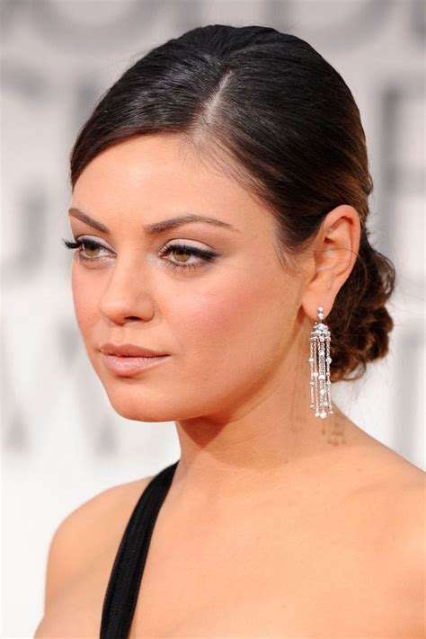 Mila Kunis Hair Sleek On Sides With Height At Crown Celebrity Makeup