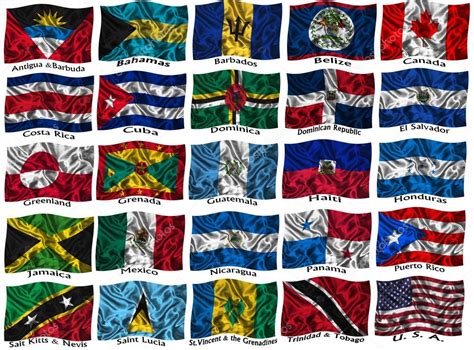 Waving Colourful North America Flags Stock Editorial Photo © Ruletkka