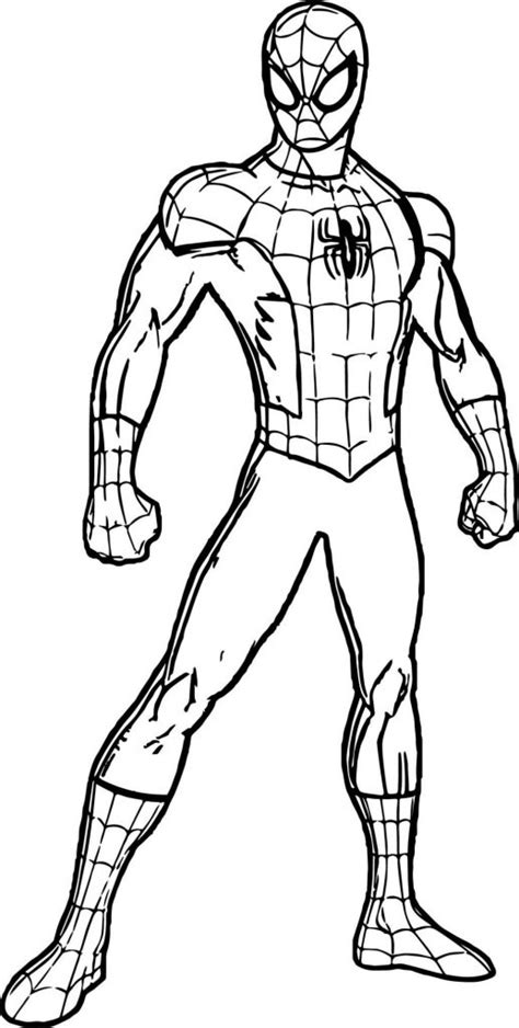 Coloring spiderman can be a little tough because there are a lot of intricacies in his appearance. Spider man in full length - Coloring pages for you