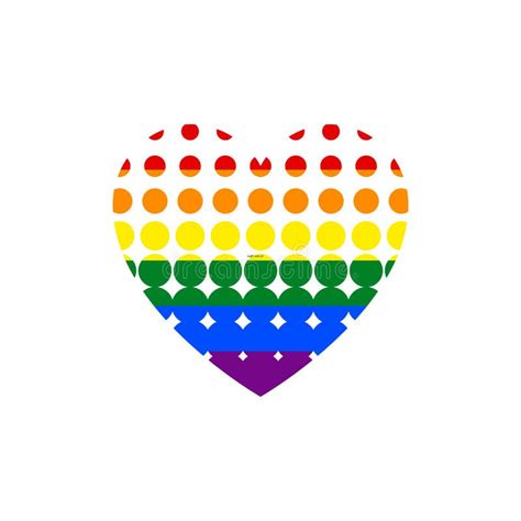 Symbol Heart With Flag Lgbt Pride Stock Vector Illustration Of