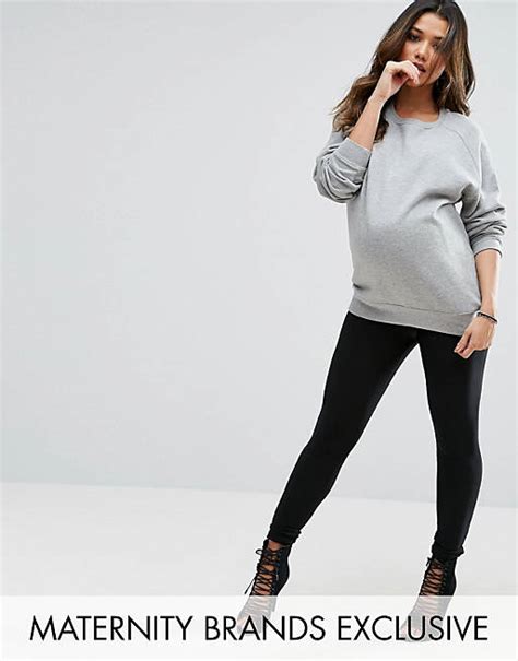 Missguided Maternity Ribbed Over The Bump Leggings Asos