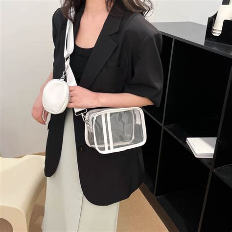 Hot Sale Stadium Approved Transparent Clear Pvc Shoulder Bags Fashion Vinyl Women Crossbody