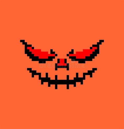 8 Bit Pixel Art Halloween Pumpkin Vektor Abbildung Illustration Von
