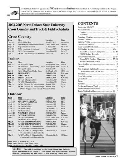 2002 2003 North Dakota State University Cross Country And Track