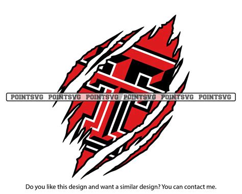 Texas Tech Red Raiders Svg Logo Png Ripped Claw Mark Designs Etsy