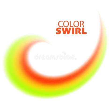 Red Yellow And Green Blurred Color Swirl Isolated On White Background
