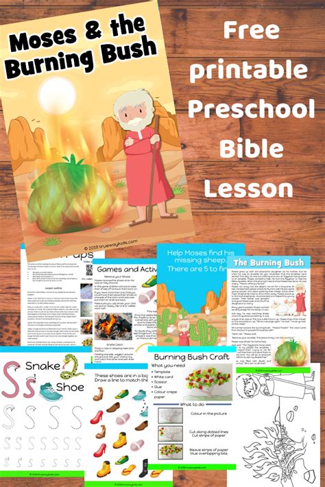 Moses And The Burning Bush Preschool Bible Lesson Learn About Obeying God And His Promises