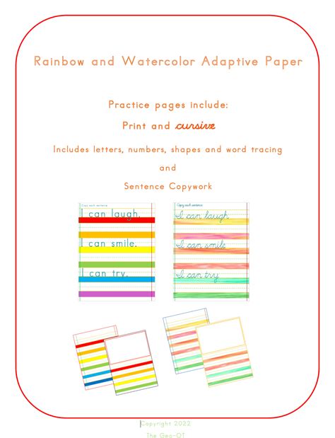 Rainbow Words Sheet