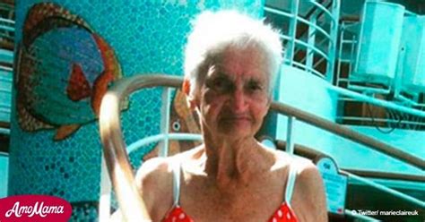 90 year old woman shows off her body in a hot red bikini photo goes viral all over the world