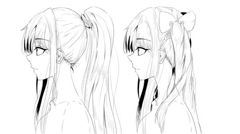 How To Draw Anime Girl Hair Side View