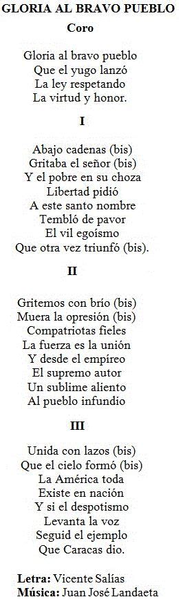 Aquí te compartimos su letra escrita por francisco gonzález bocanegra y jaime te compartimos la letra oficial y completa del himno nacional mexicano. Resultado de imagen para himno nacional de venezuela | Himnos