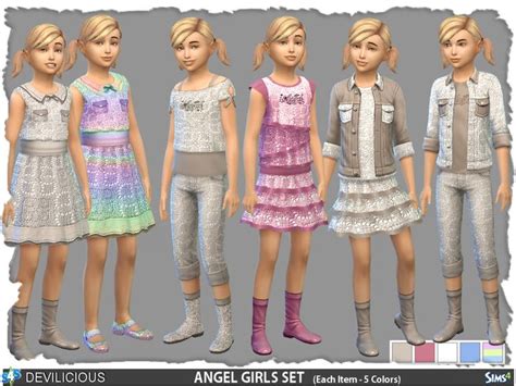 Devilicious Angel Girls Set Mix And Match Sims 4 Sims 4 Children