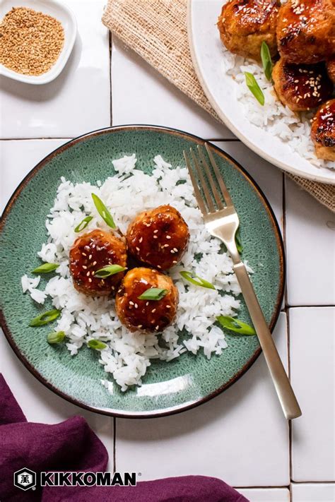 Teriyaki Chicken Meatballs Kikkoman Home Cooks Recipe Full Meal