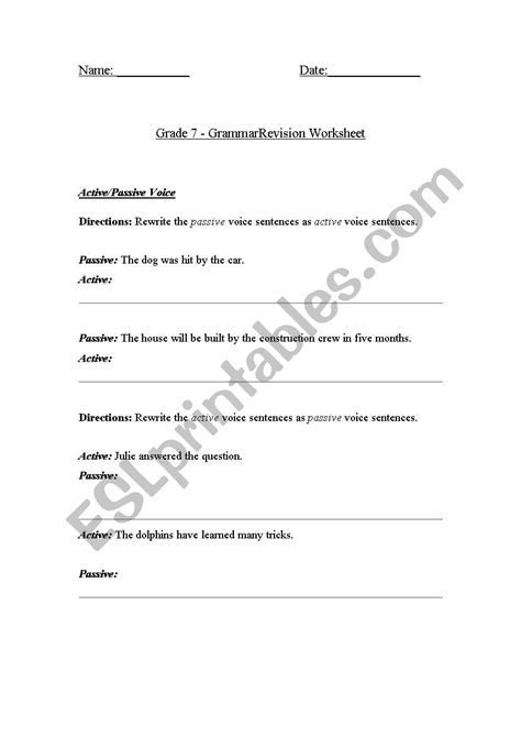Worksheets, lesson plans, activities, etc. Grammar Grade 7 Worksheet - ESL worksheet by salam1564