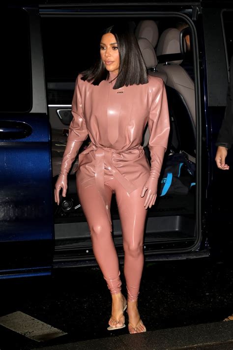 Kim Kardashian Balmain Latex Look 3 Kim Kardashians Balmain Latex Looks At Paris Fashion Week