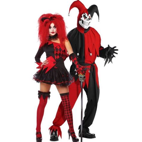 Jesterina And Evil Jester Couples Costumes Couples Costumes Creepy Halloween Costumes Couple