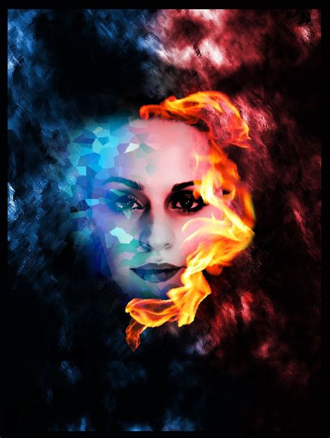 Fire And Ice Photoshop Fire Ice Cool Creative Painting Fire