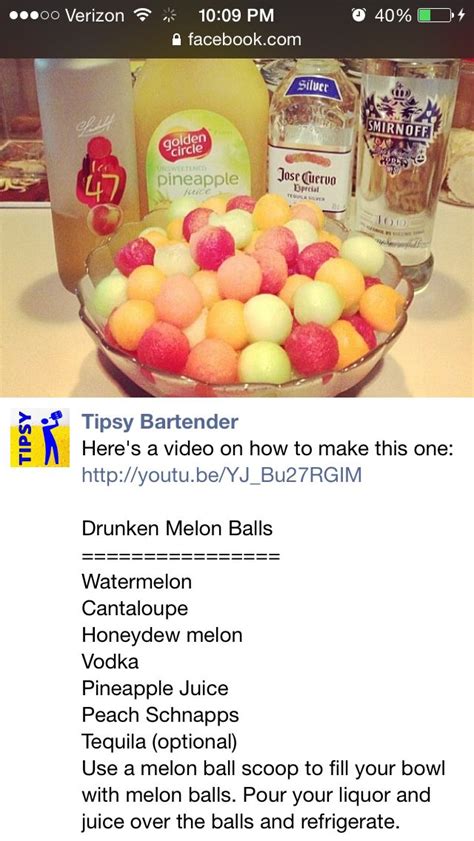 Drunken Melon Balls Yummy Drinks Vodka And Pineapple Juice Peach