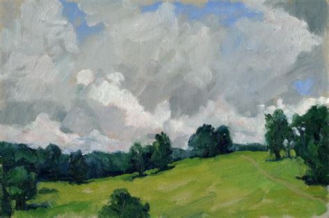 Oil Painting Landscape Cloudy Sky Berkshires Small Original Etsy
