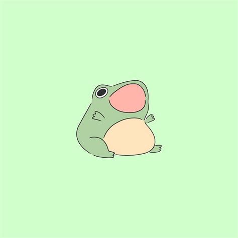 Aesthetic Frog Drawing Wallpaper