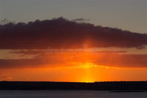 Sunrise Over The Sea Stock Photo Image Of Contour Dawn 91495672