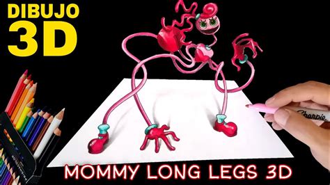 como dibujar a mommy long legs en 3d de poppy playtime chapter 2 paso a paso youtube