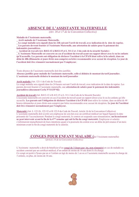 Modelé de contrat de travail assistante maternelle DOC PDF page 15