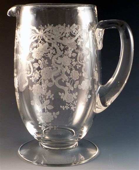 Romance Of Vintage Glass Fostoria Glass Etched Pitcher