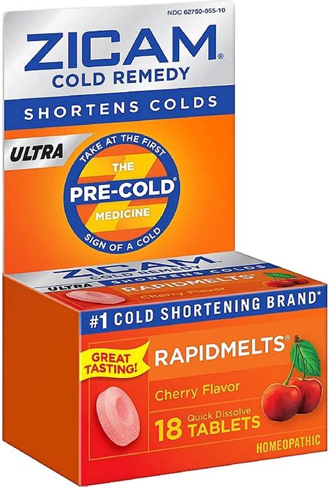 Zicam Cold Remedy Rapidmelts Cherry Tablets 18 Count In 2021 Cold Remedies Cold Medicine
