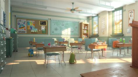 Cartoon Classroom Corridor 3d Model Cgtrader