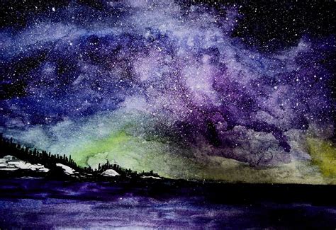 Watercolor Starry Night Sky On Behance
