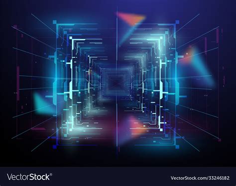 Virtual Reality Space Futuristic Vr Frame Head Vector Image