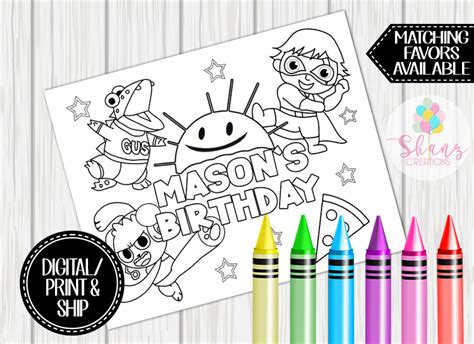 Your favorite ryan's world characters are out for an adventure on ryan's road trip! RYAN'S WORLD PLACEMAT COLORING SHEET | Bunny coloring ...