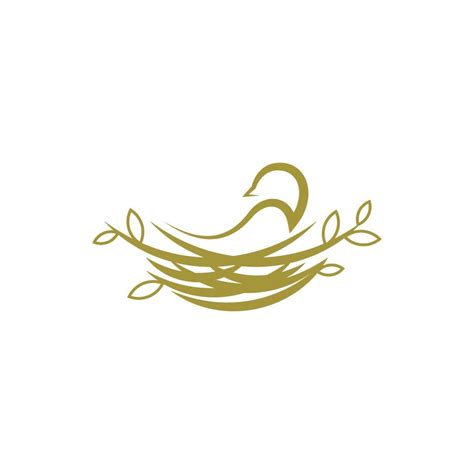 Ilustración Del Logotipo Del Vector Del Nido De Pájaro Icono De Nido