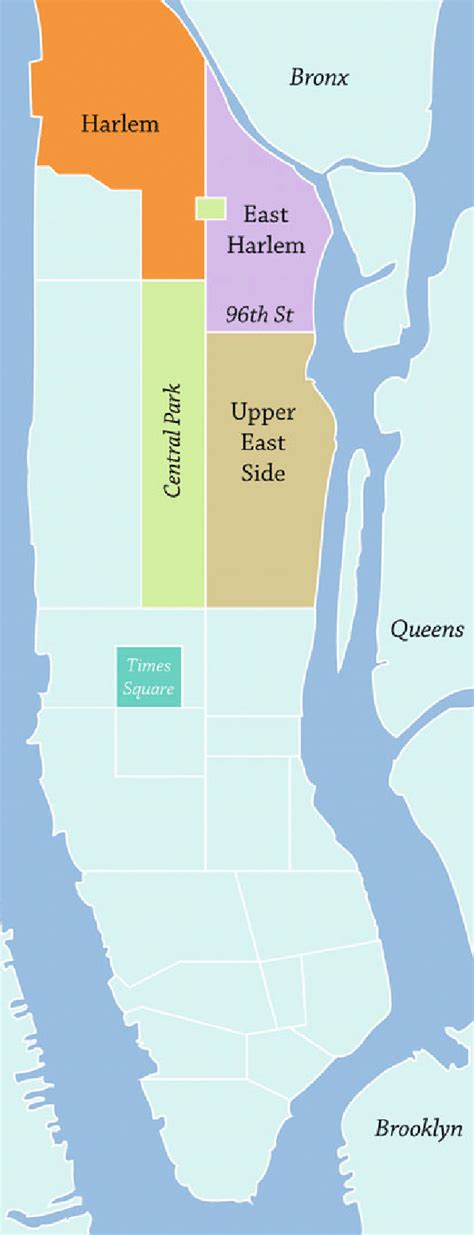 1 Map Of East Harlem And Upper East Side Neighborhoods New York City