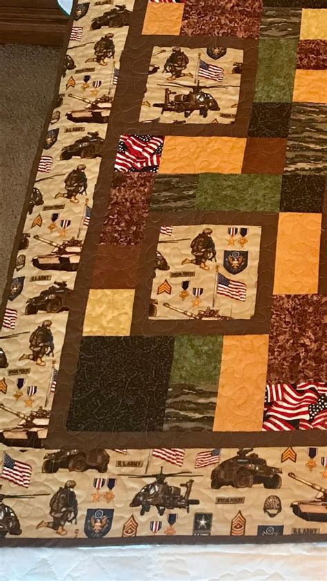 Army Quilt Quilt Lap Blanket Veteran T Military Quilt Etsy