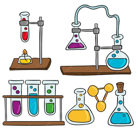 Free Vector Science Lab Objects Illustrated Set