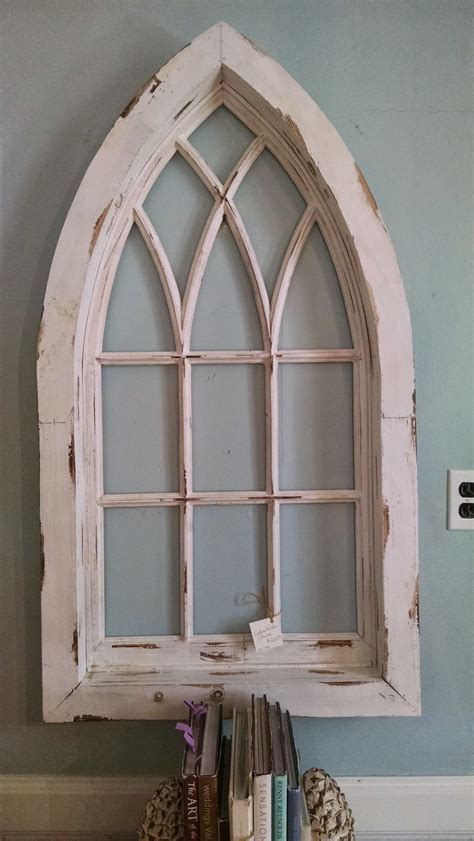 Same old window frame wall decor idea as above, only without lights. Chapel window, wall decor, church window, Cathedral Window ...