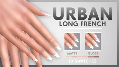 Xurbansimsx Classic Long French Nails Urban This Simple But Classic