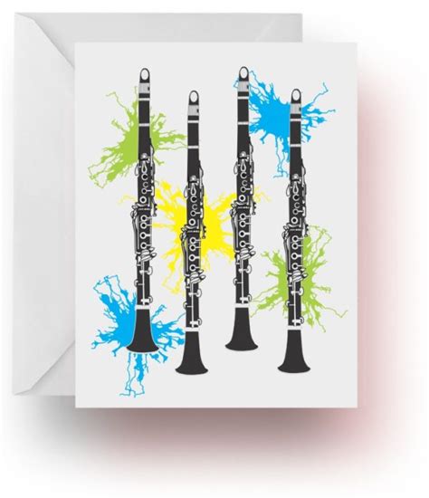 Neon Splash Clarinets Note Cards All In A Note